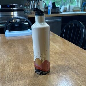 White and Orange Modern Water Bottle for Dining